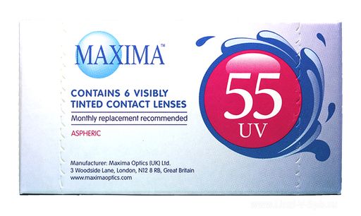 Maxima 55 UV Контактные линзы плановой замены, BC=8,6 d=14,2, D(-1.25), стерильно, 6 шт.